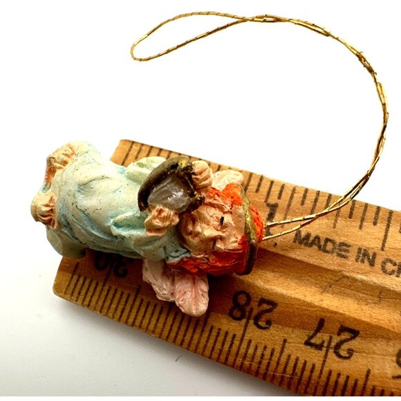 Vintage Miniature Angel Ornaments Set Of 3 Trumpet Halos For Christmas Decor - Picture 3 of 4